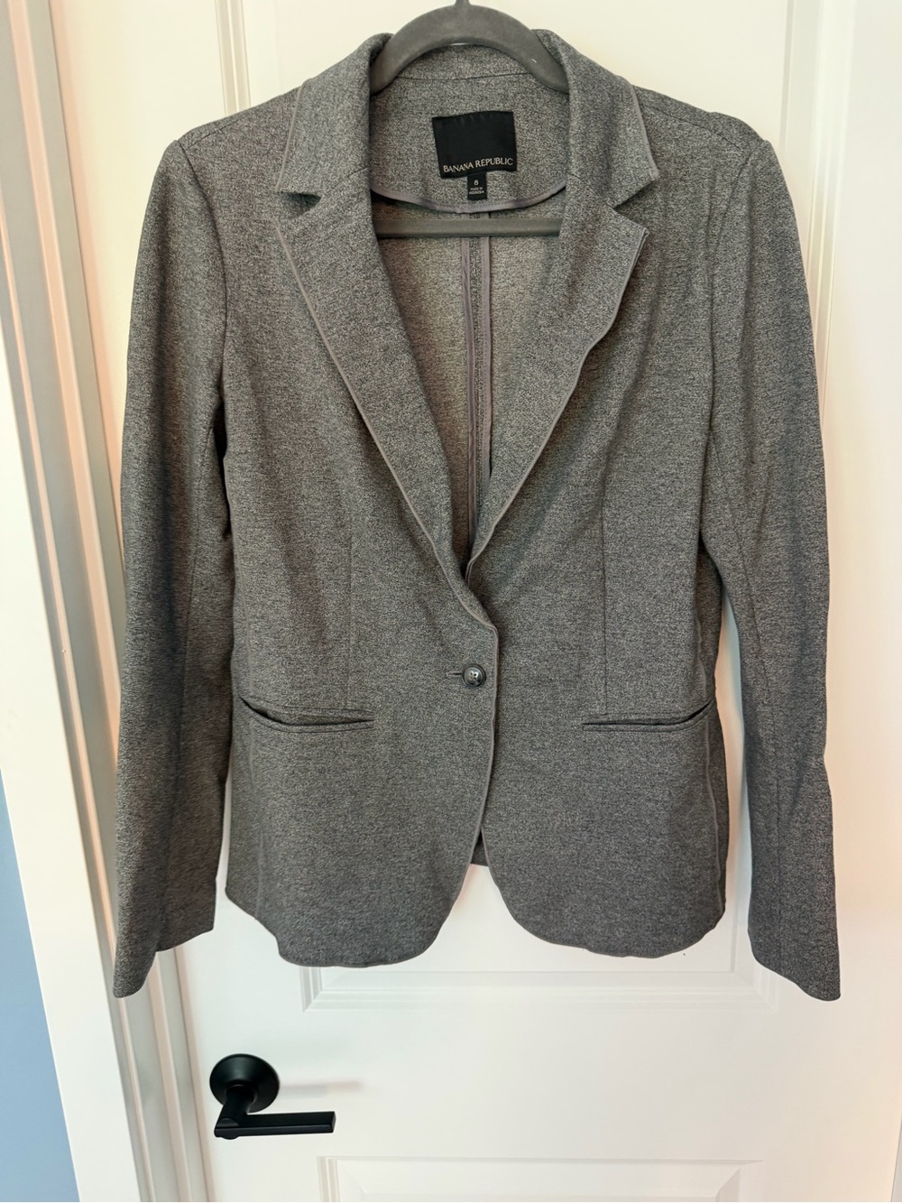 Banana Republic Women's Unstructured Charcoal Gray Stretch Blazer Jacket